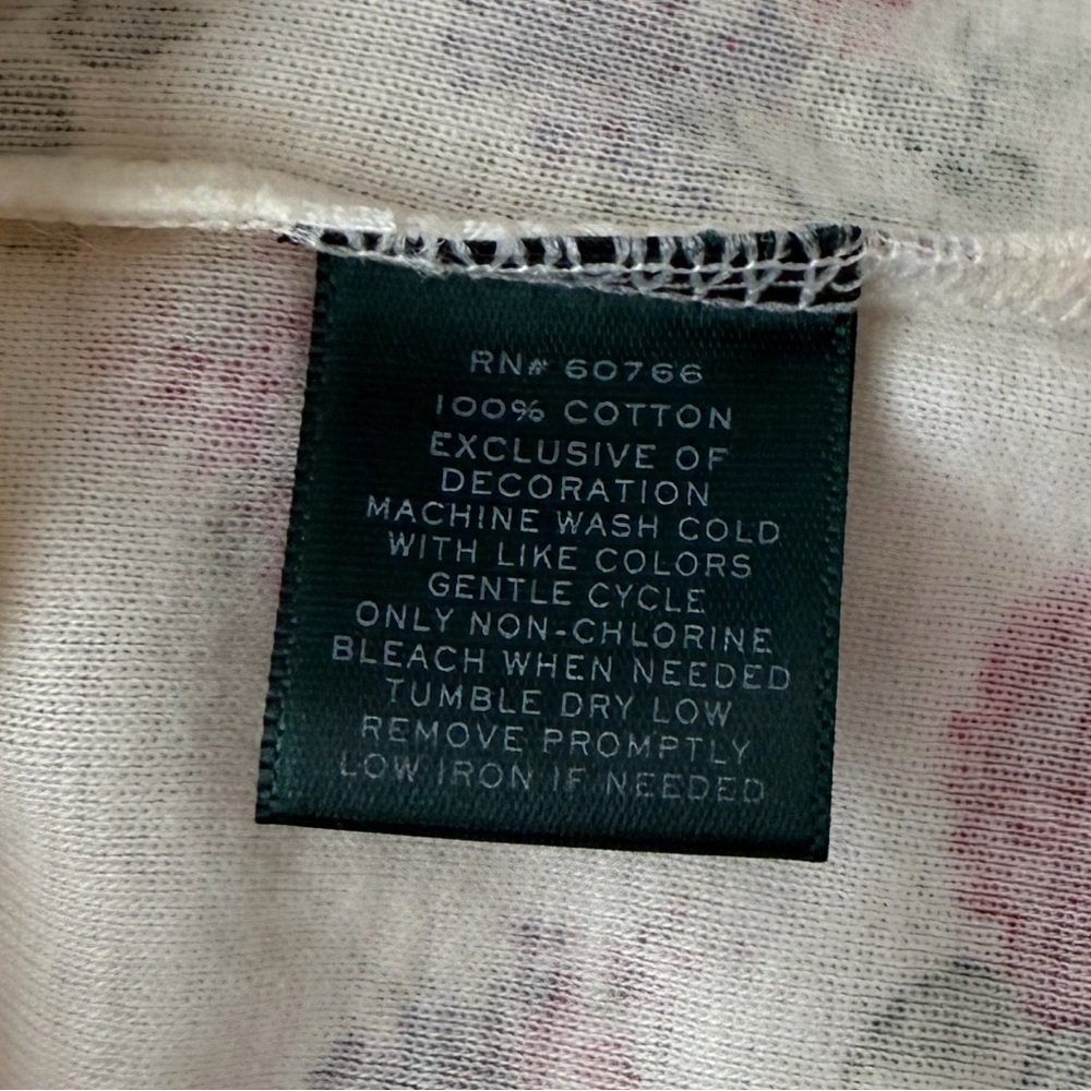 Lauren Ralph Lauren Cream Floral Rose Cotton Pajama Set-Romantic Sleepwear-S - Picture 12 of 16